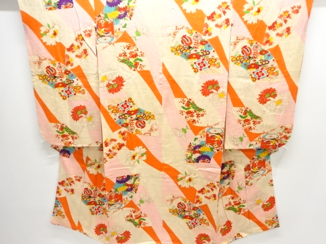 Japanese Kimono / Chirimen Kinsha Silk